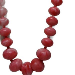 Frosty pink beads Various sizes Necklace 26 in